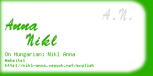 anna nikl business card